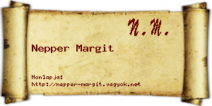 Nepper Margit névjegykártya